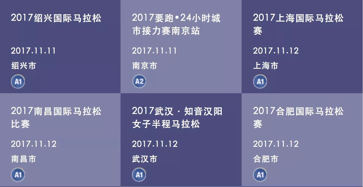 11月马拉松日历！你别错过哦！