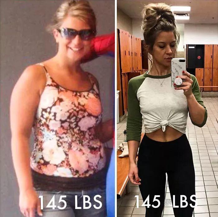 一组姑娘健身前后对比照告诉你，体重算个屁啊！