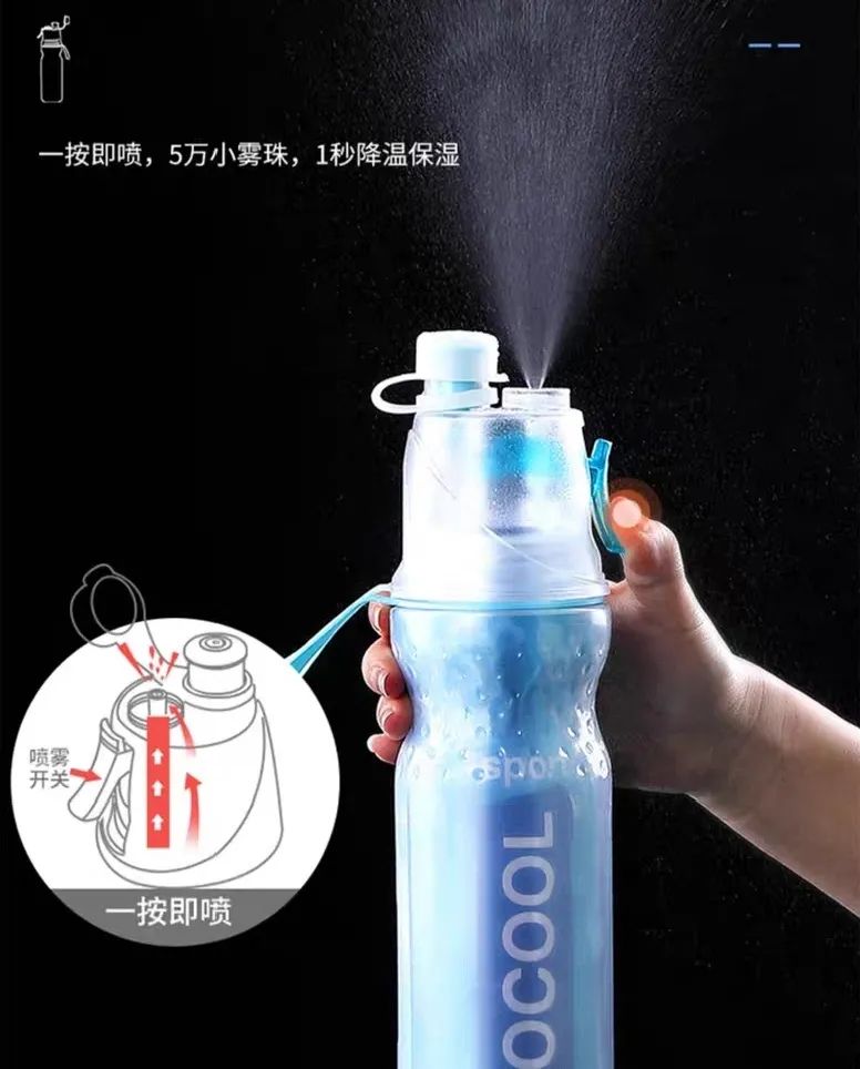 爆款解暑神器，“喷泉式”制冷水杯，一秒降温！